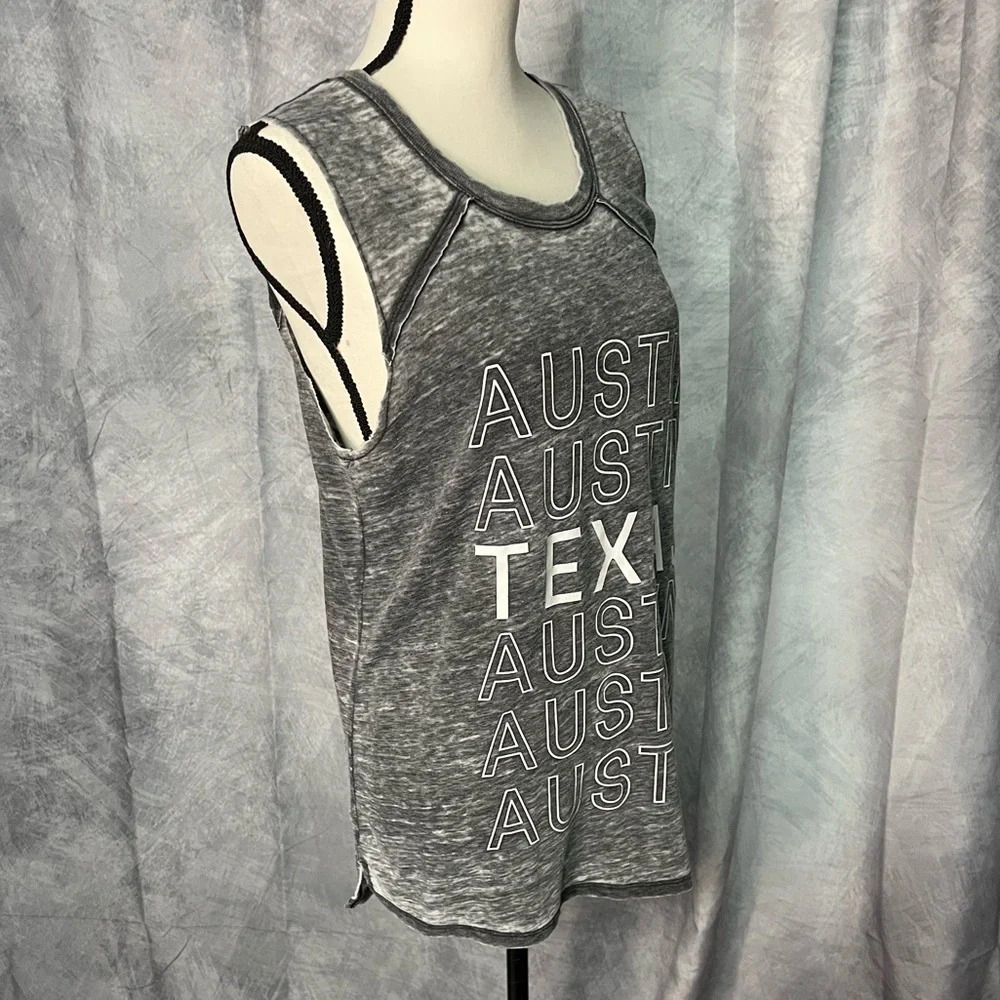 Grayson Threads Austin Texas Sleeveless Gray Burnout Tank Top - size Large - Picture 4 of 9